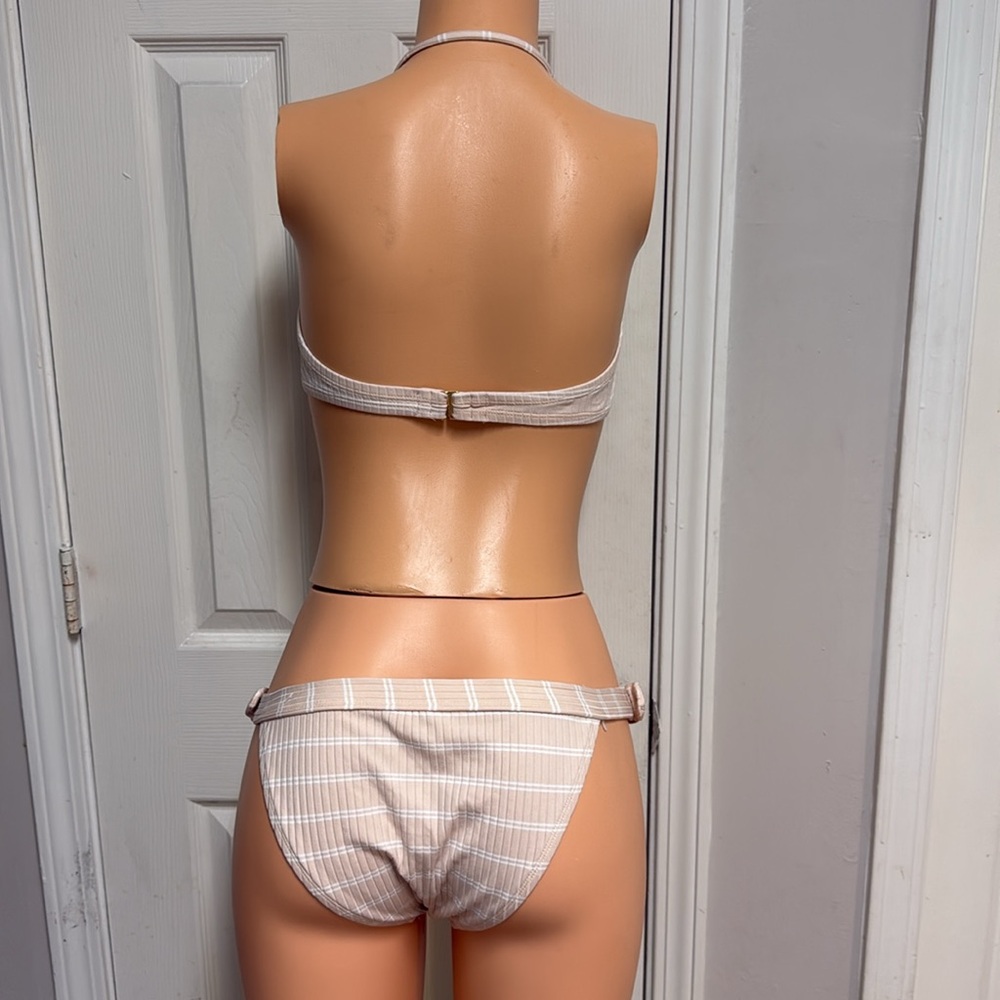 Bcbgeneration Striped Bikini Set With Buckle Deta… - image 2